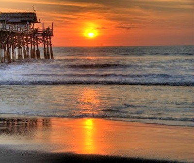 You can enjoy a beautiful sunset from the Cocoa Beach.